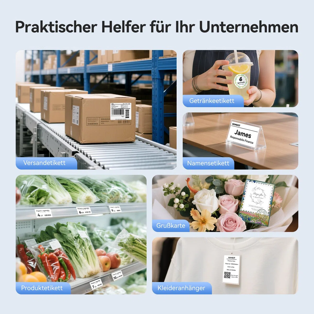NIIMBOT DHL Etikettendrucker, 4x6 Versandetiketten Drucker B4 Label Printer, Beschriftungsgerät Selbstklebend Tragbar Etikettiergerät für Barcode, Amazon, Etsy, Shopify, DPD, GLS, UPS, DHL, FedEx