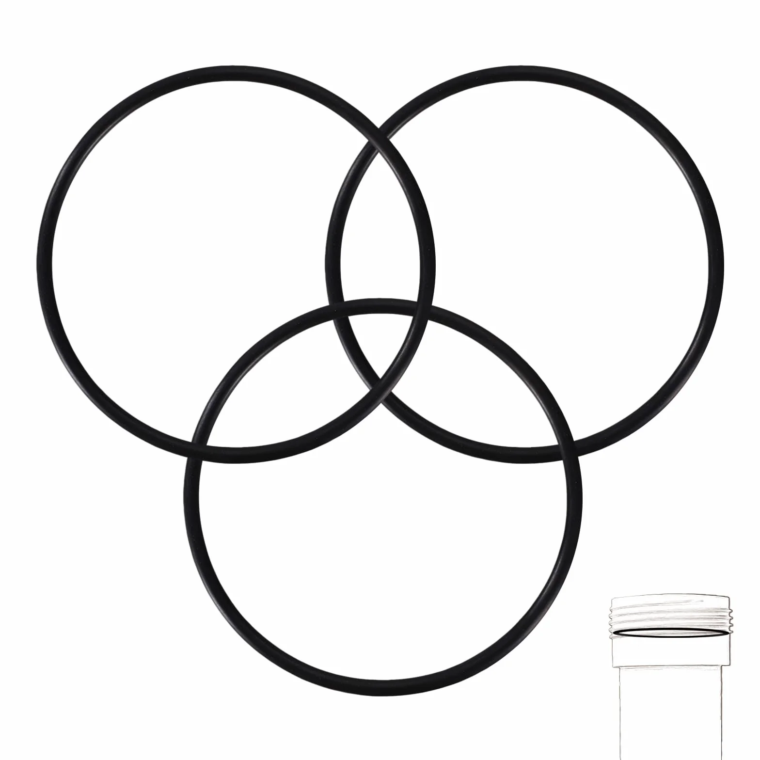 3 Stück O-Ring-Ersatz für Wasserfilter, 8,9 cm Außendurchmesser Gummi-O-Ring-Zubehör für Umkehrosmose Filtergehäuse Kompatibel mit APEC ROES-50 & Ultimate Umkehrosmose-Systemen