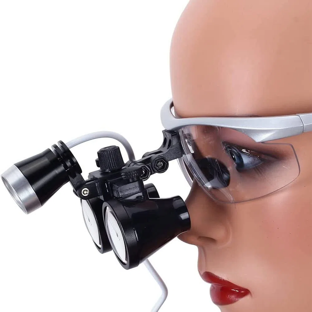 Lupenbrille Zahnarzt,Medizinische Lupenbrille Mit Licht,Kopfband Lupen, Brillenlupe,Binokular Lupen Surgical Loupes,Dental Chirurgische Medical Für Lesen Handwerk Juweliere Nähen Und Reparatur 3,5 x