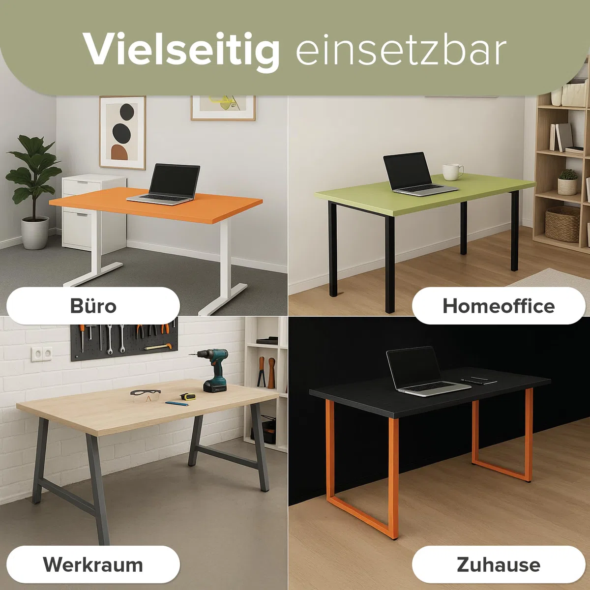 REISS Tischplatte mit Nullfugen-Technologie für Schreibtisch & Homeoffice - Made IN Germany - Robuste Schreibtischplatte - Pflegeleicht & stabil - PEFC-Zertifiziert - (200x90 cm) - (Avocado)