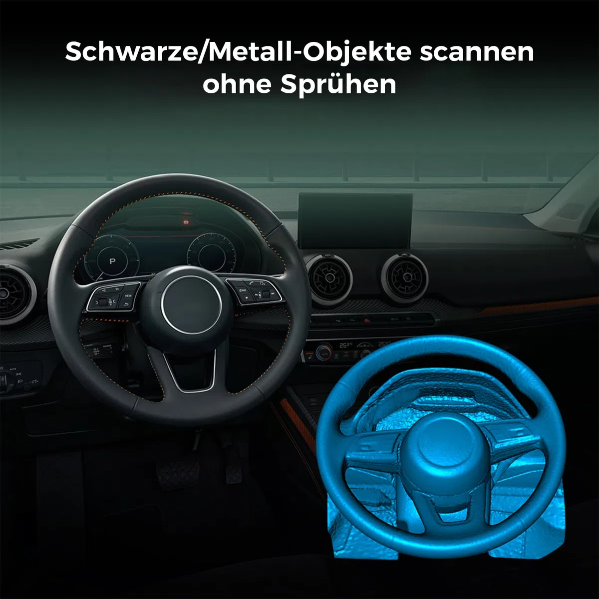 Creality CR-Scan Ferret SE 3D-Scanner, 0,1 mm, 150-2000mm Scanbereich, Anti-Shake, 24-Bit-Farbscan, Scannen Sie schwarze/metallische (nicht reflektierende) Objekte ohne Scanspray, für Windows/Mac