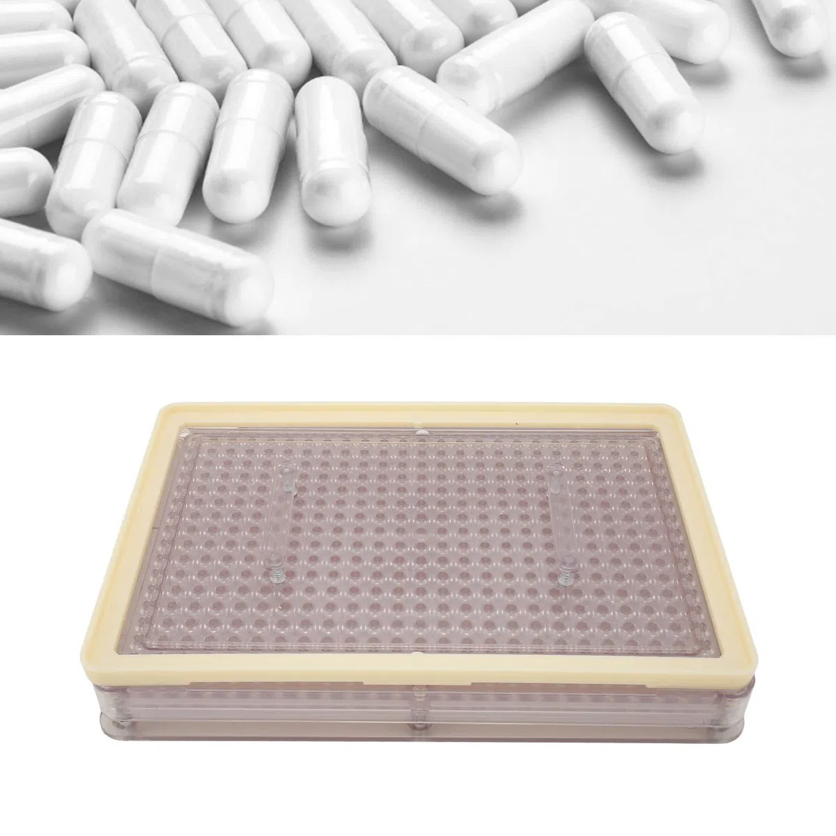 Größe 0 leere Kapselfüllplatte Kapselfüllplatte mit Löchern Kapselfüller Capsule Filler Kapselhalter Leerkapseln Kapselfüllmaschine Kapselautomat Kapselfüllhilfe leere Ge