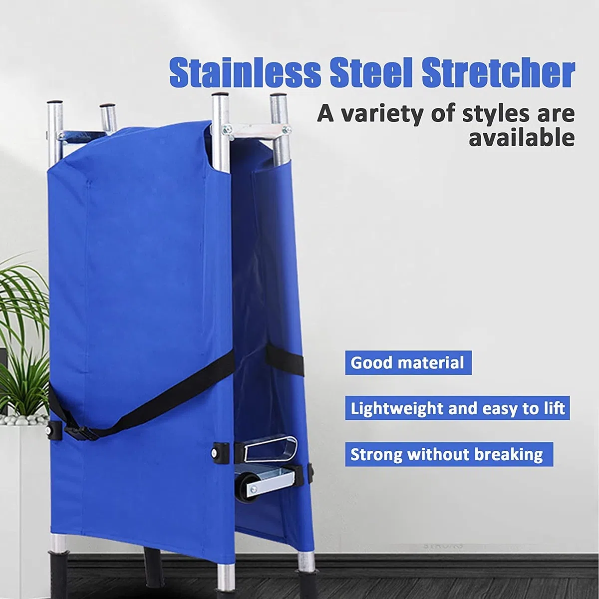 Krankentrage Erste-Hilfe-Trage Notfalltrage Patiententrage klappbar für geduldigen Transport (Color : Stainlesssteel)