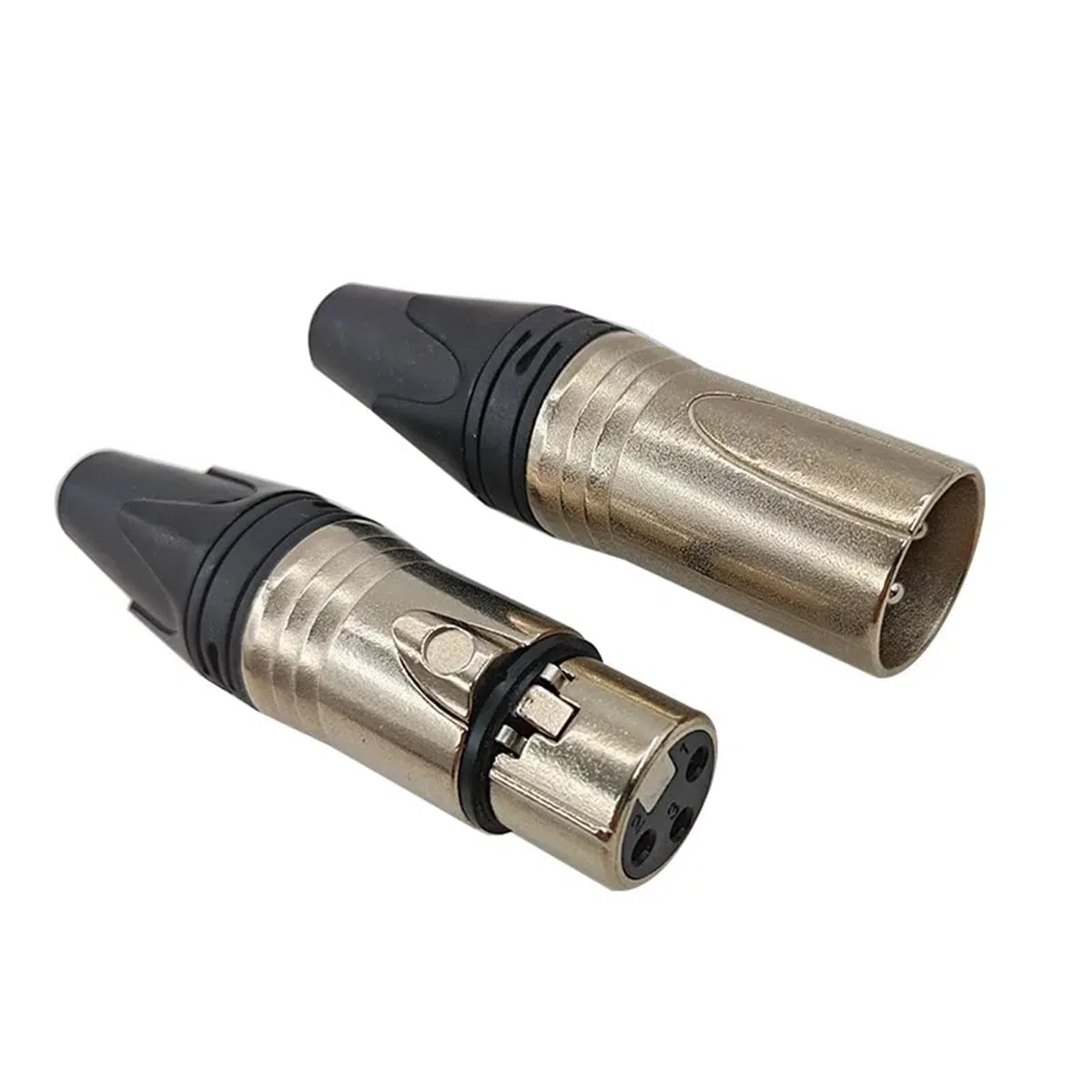20 Stück Metall-XLR-Audio-Stecker, 3-poliger Lautsprecher, männliche und weibliche Mikrofonfarbe(Female Male 10pcs)