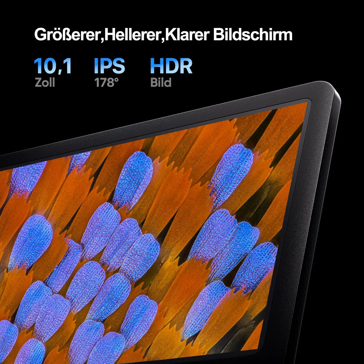 TOMLOV DM602 Pro 10,1 Zoll 3 Objektiv Digitales Mikroskop, 2K 24MP HDMI Lötmikroskop/Biologisches Microscope mit 144 Einstellbaren LED-Ring-Licht, 64GB Karte, 10" Stabiler Ständer, TV/PC Kompatibel