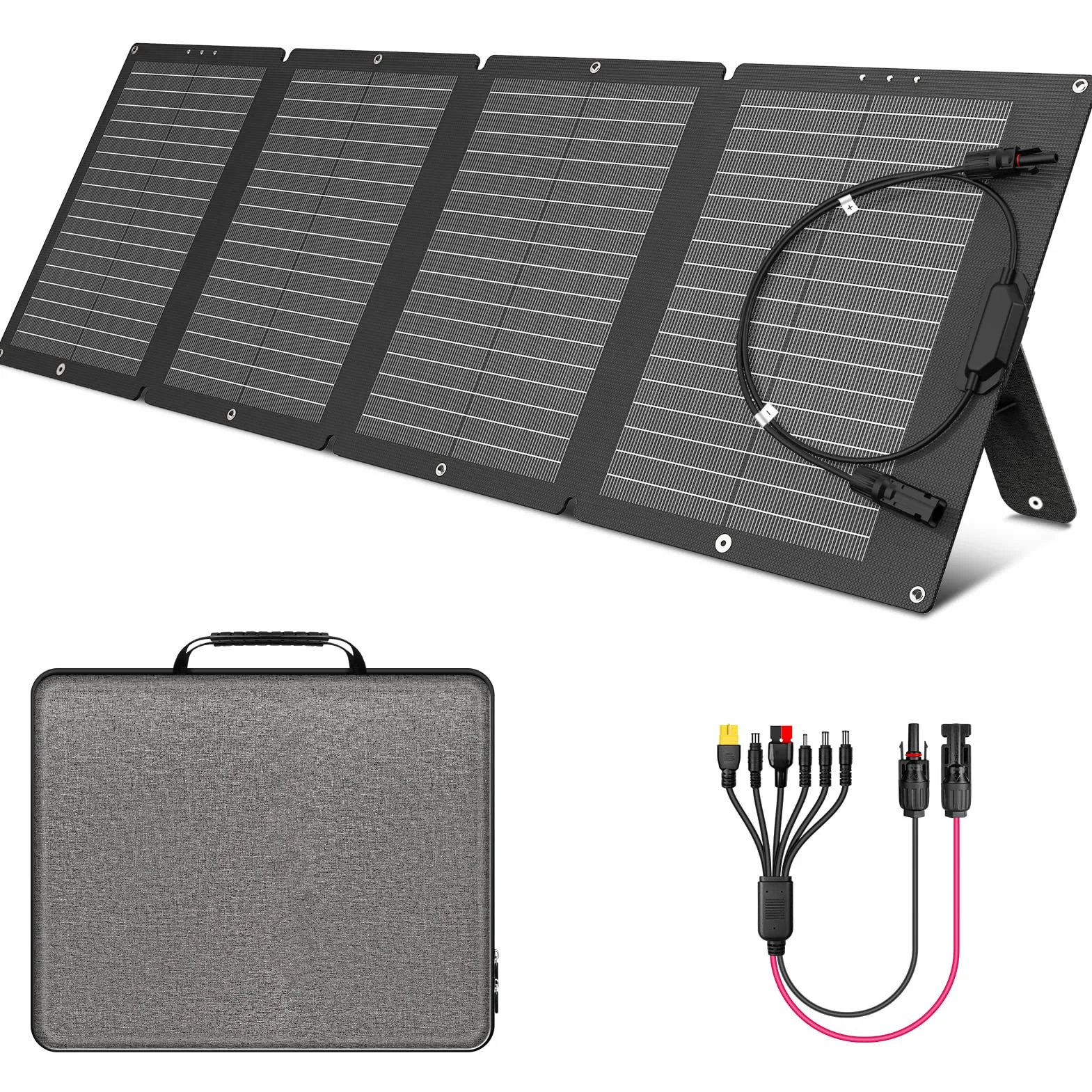 SinKeu 120W faltbares Solarpanel, Tragbare Solarladegerät mit Tragetasche, Wasserdicht mit 19,8V 6A MC4/Anderson/XT60/DC-Ausgängen, Ideal für Powerstations, Generatoren, Camping, Wohnmobile