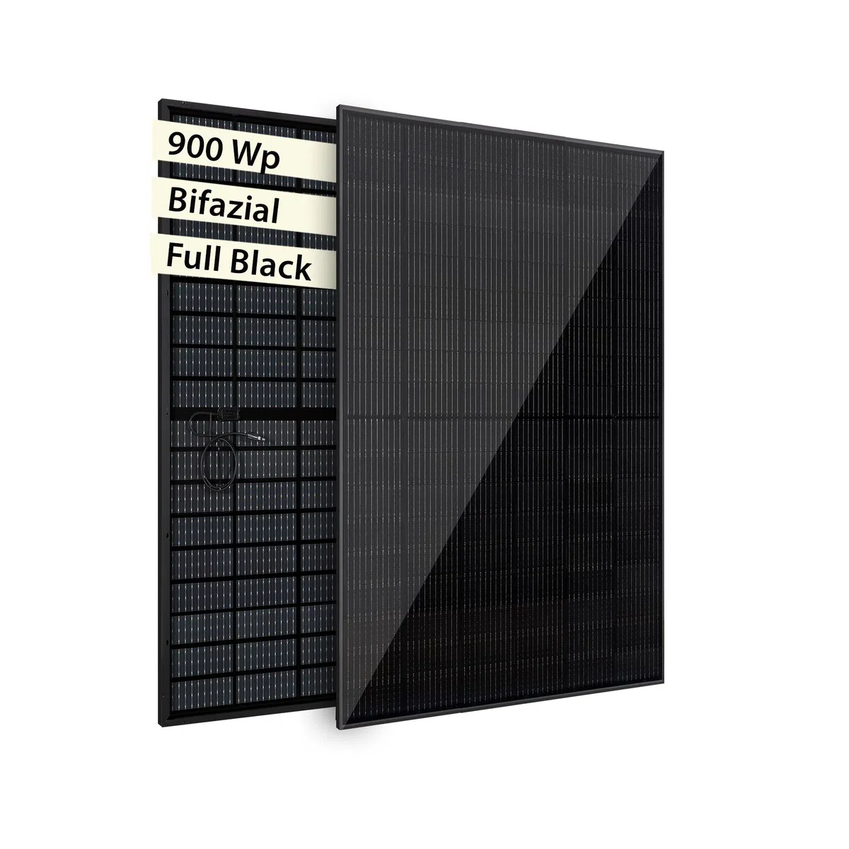 VALE Solarmodul-Set Bifazial 900 Wp Full Black - Glas-Glas-Module - Solarpanel für Balkonkraftwerke - Universal einsetzbar - Lineare Leistungsgarantie