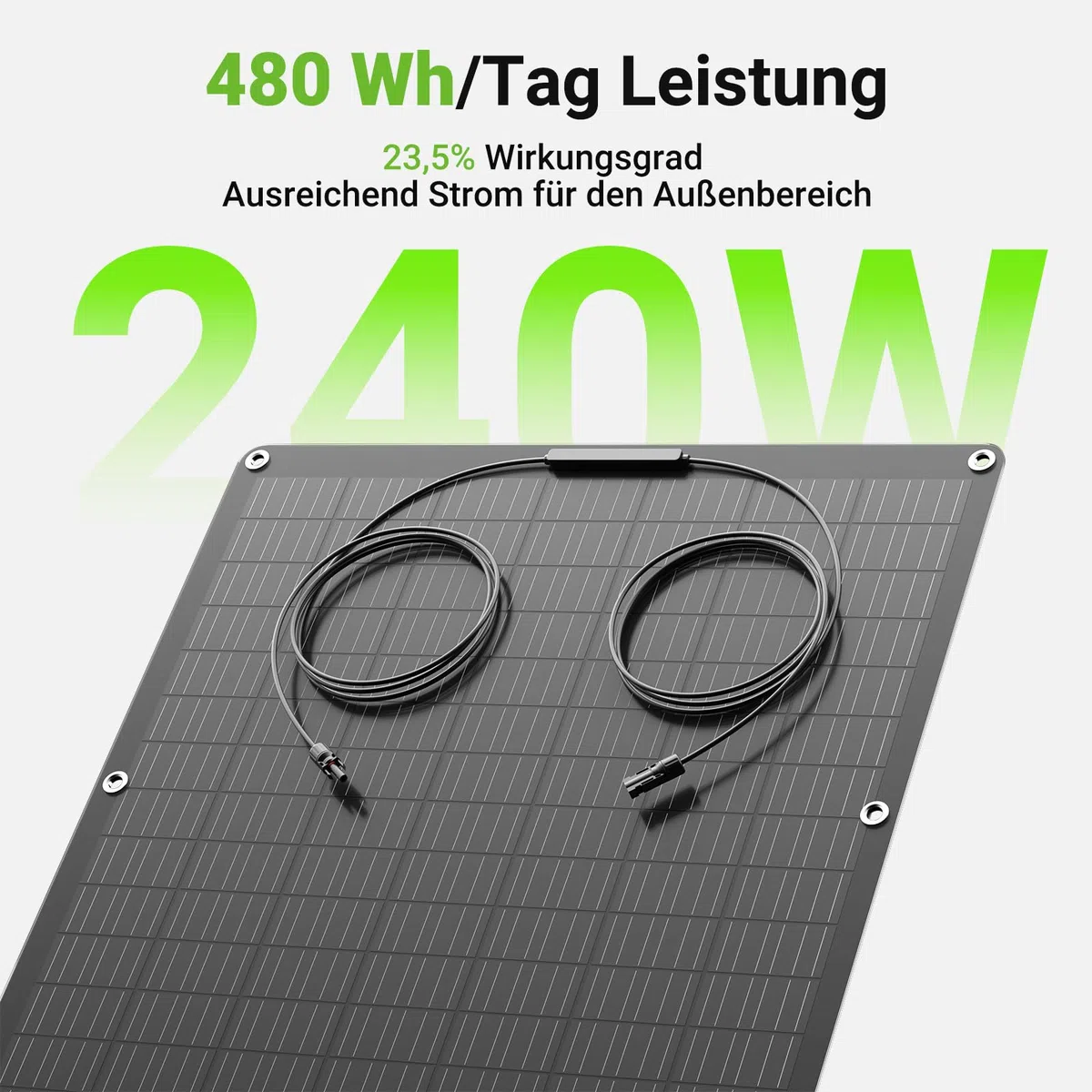 480W Flexibel Solarpanel, 2 x 240W Flexibles Solarmodule, IP67, 23,5% Umwandlung Photovoltaik Panel Balkonkraftwerk Solarzelle Ideal für Wohnmobil Boot Balkon Camper Gartenhaus Dach