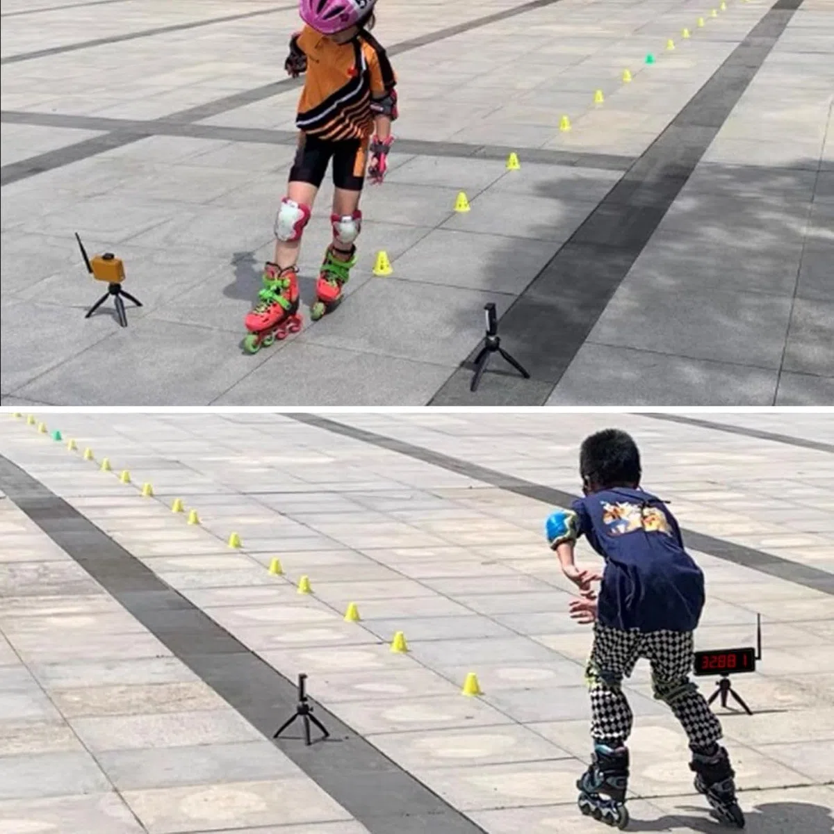 Wireless Laser Timer für Sprints, Laser Sprint Timer System für Track 40 60 Yard Dash, Rennuhr Renntimer Stoppuhr für Running Speed Tranning Skating Bahn Feld Time Motorrad (2 Sets)