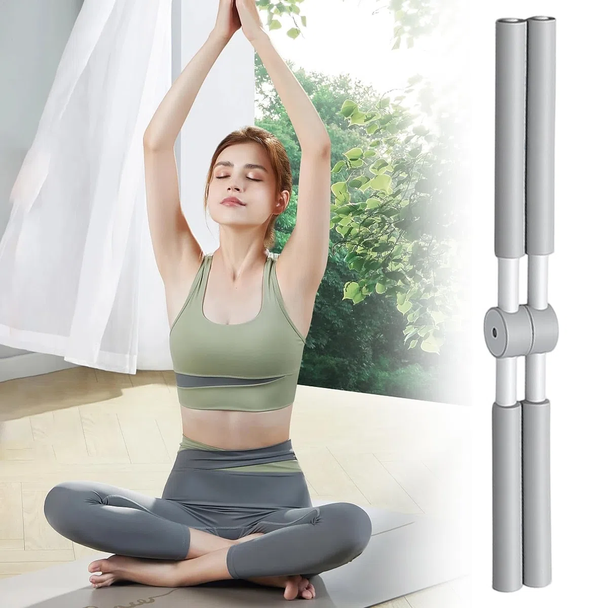 Yoga Sticks Haltungskorrektur, Yoga-Stick Rücken Mobilitätstraining Für Oberen/untereren Rücken, Schulter & Nacken, Erwachsene Anti-Buckel-Fitnesstrainings-Cross-Stick Für Männer Und Frauen