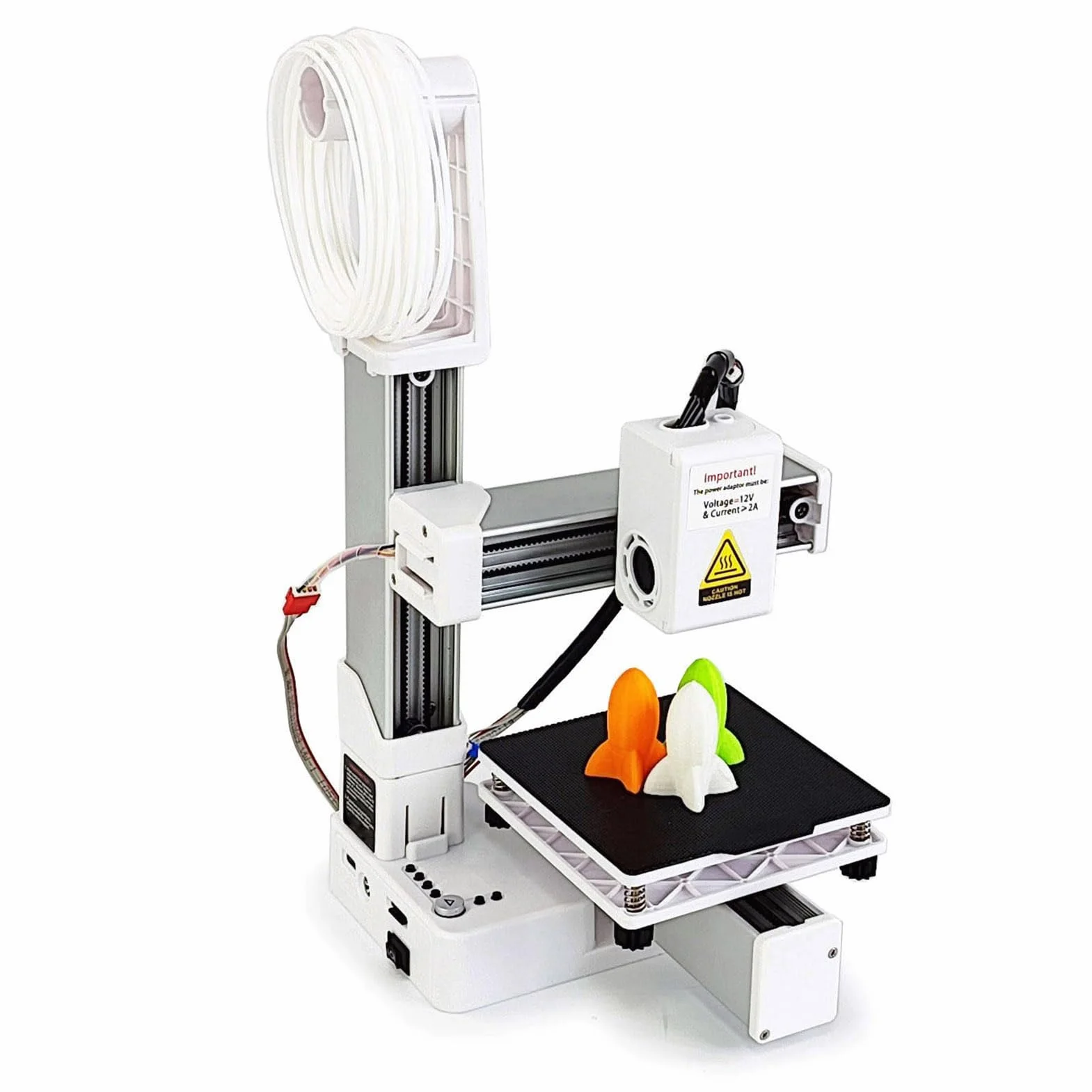 3D Drucker Kleiner 10-40mm/s Mini 3D-Druckmaschinen für Anfänger Heimwerker Unterstützt PLA TPU 1.75mm Filament, 3D-Drucker Druckgröße 100x100x100mm (EU-Stecker, Weiß)