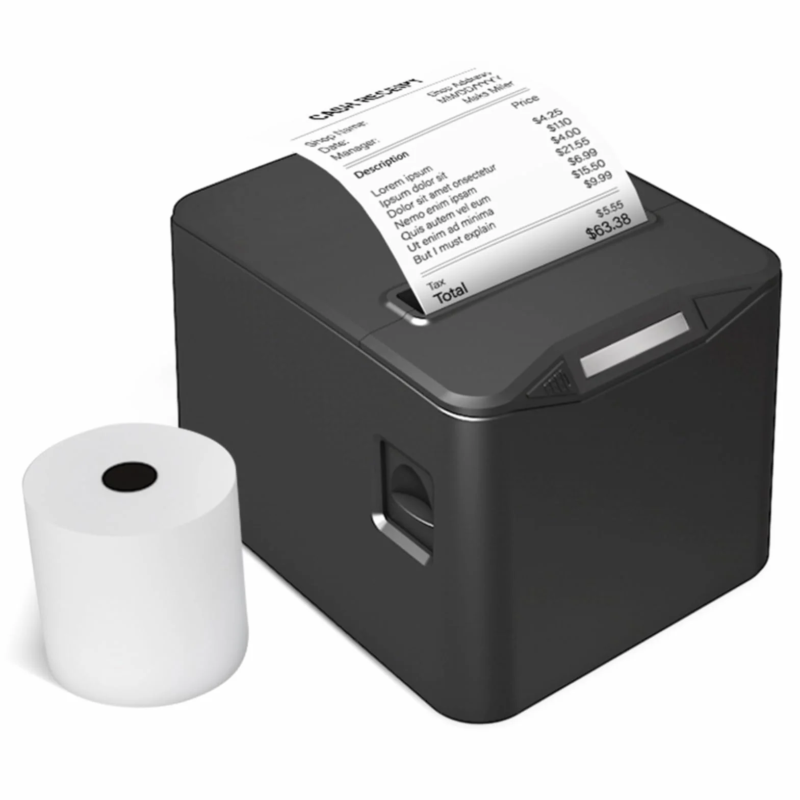 Bisofice Bondrucker 80mm, Belegdrucker Thermodrucker, USB+LAN, 220mm/s Quittungsdrucker mit ESC/POS-Befehl für Restaurants, Supermärkte, Handel