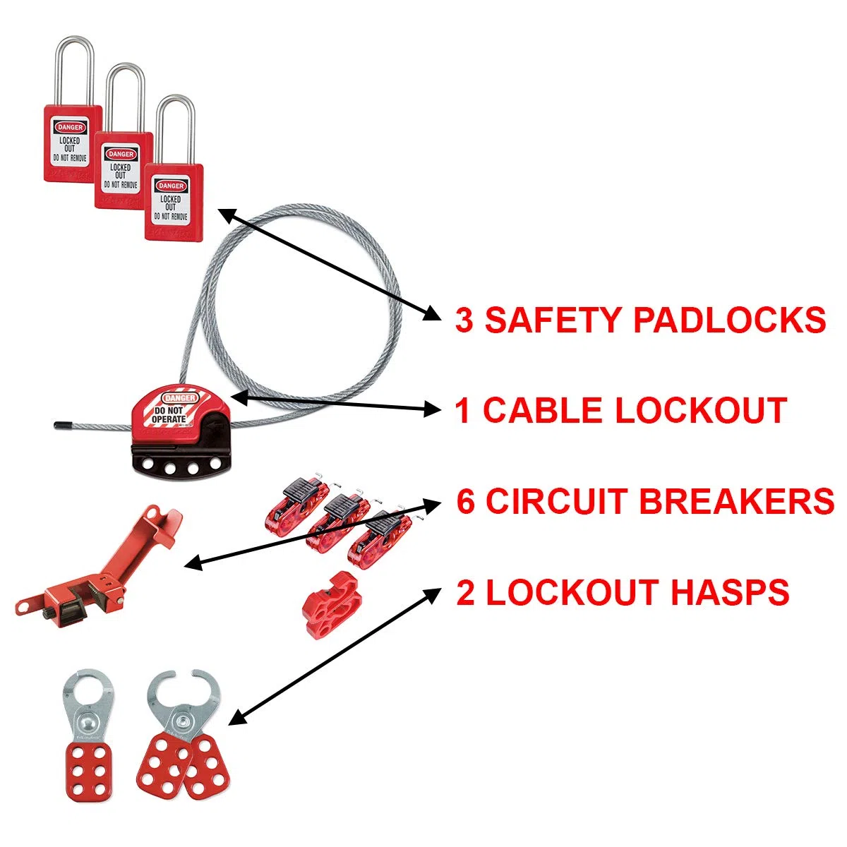 Master Lock Lockout Toolbox 12-teiliger Satz – elektrisch – S1117ES31KA