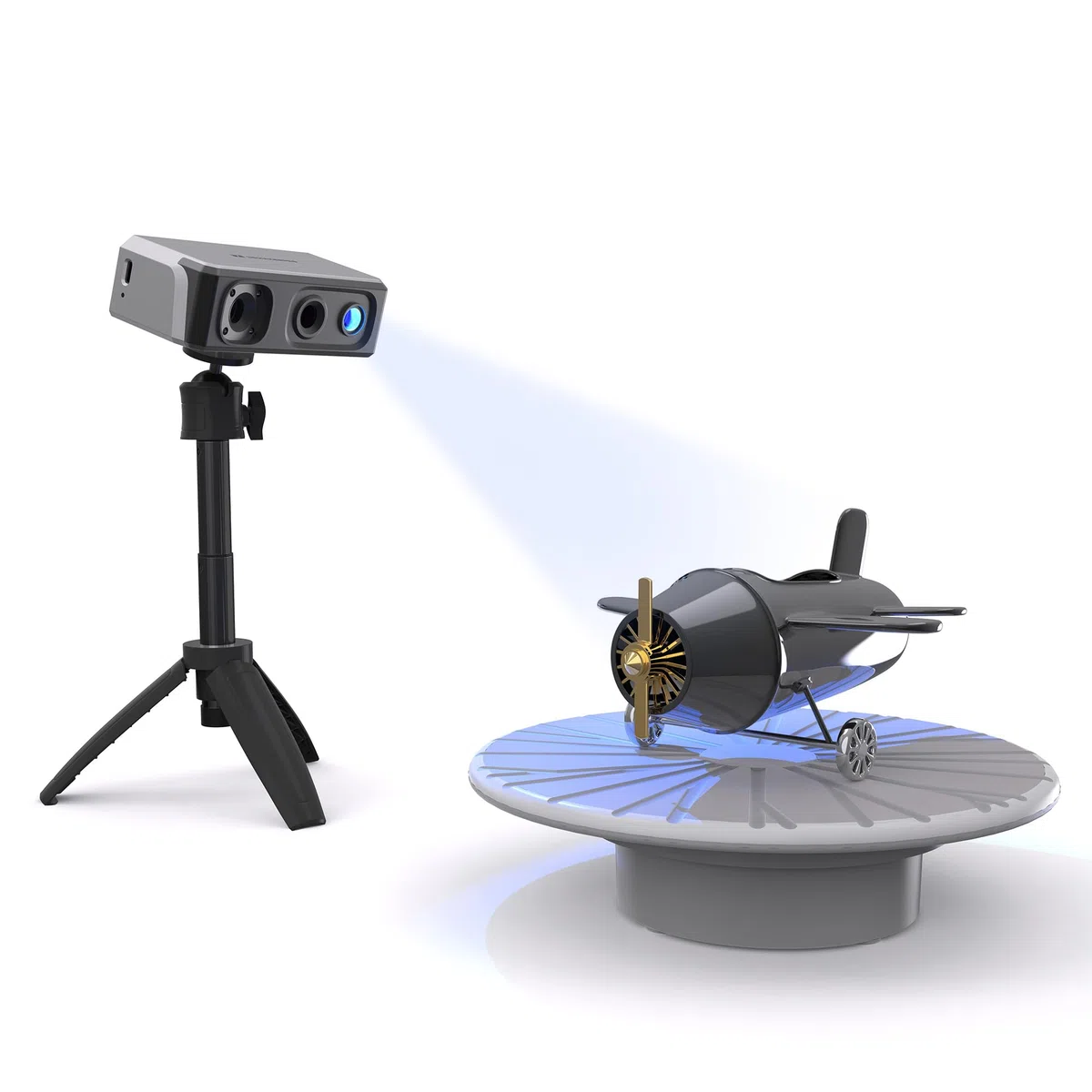 3DMakerpro Handheld-3D-Scanner, 0,02 mm Präzision, 10 FPS schnelle Scangeschwindigkeit mit Anti-Shake-Linse, 3D-Scanner für 3D-Drucker für Windows/MacOS, Handheld 3D-Scanner Seal Lite – Premium-Kit