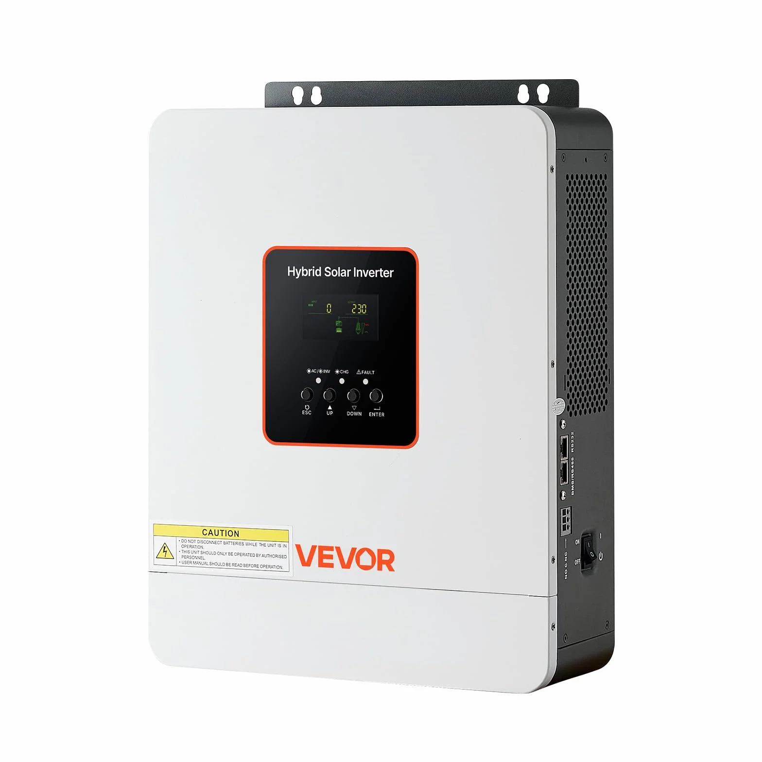 VEVOR 3000W Hybrid-Wechselrichter, 24V DC auf 230V AC, mit integriertem 80A MPPT-Solarladeregler, kompatibel mit Blei-Säure-& Lithiumbatterien, für Zuhause, RV & netzunabhängige Systeme