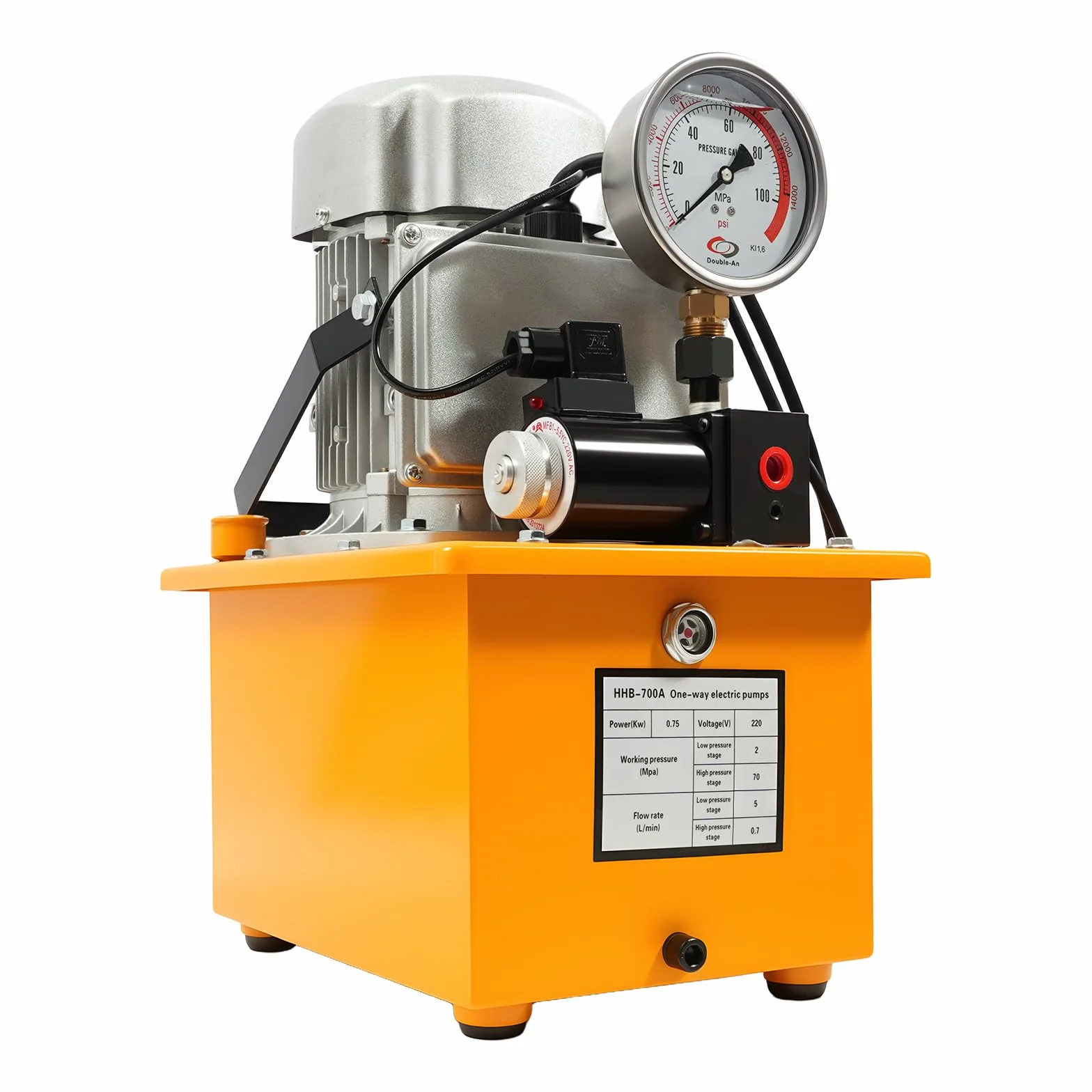 220V Elektrische Hydraulikpumpe 20-700 Bar Hydraulikpumpe 7L Kraftstofftank Fußpumpe Hydraulikpumpe mit Magnetventil Elektrisch Angetriebene Hydraulikpumpe Hydraulische Kraftpumpe