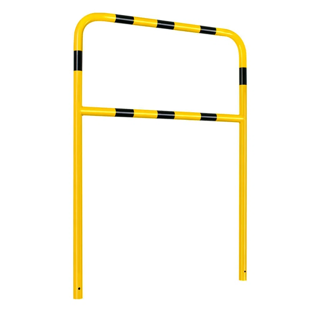 ROBUSTO Wegesperre, gelb/schwarz, einbetonieren, Stahl, Ø 4,2 cm, 100 x 140 cm, Art.-Nr. 607147 | Anlehnbügel | Fahrradanlehnbügel | Fahrradbügel