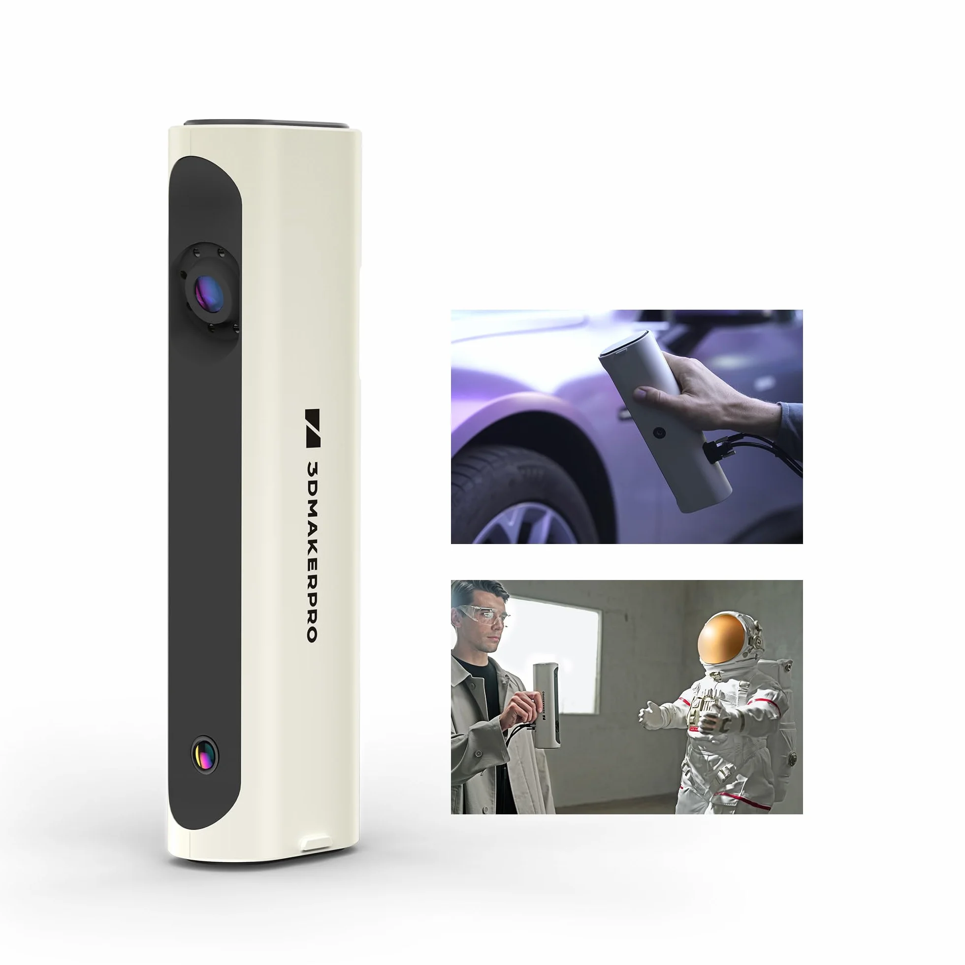 3DMakerpro 3D Scanner Lynx 0,1 mm Genauigkeit und 10 FPS Scangeschwindigkeit, tragbarer 3D-Scanner für 3D-Druckmodelle, Design mit intelligentem großflächigen Ausrichtungsalgorithmus - Standardpaket