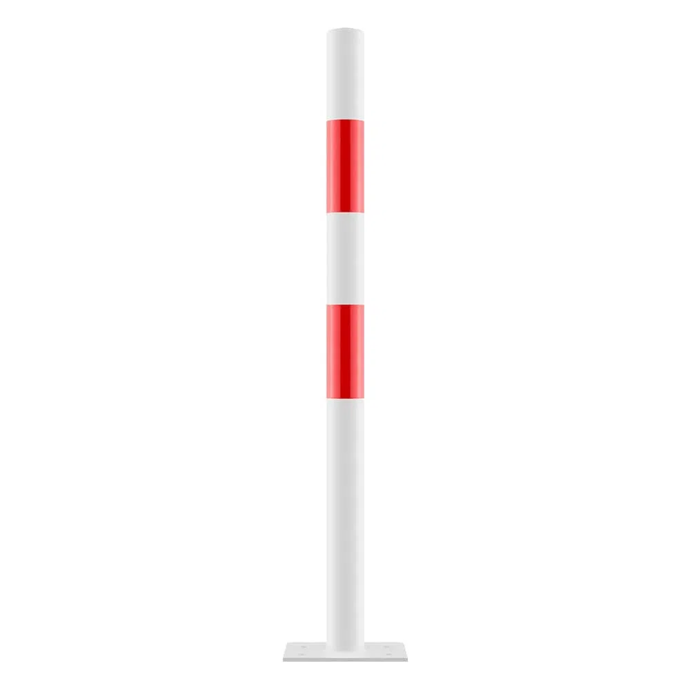 ROBUSTO Rammschutzpfosten L, r/w, aufdübeln, Stahl, Ø 6 cm, 100 cm, Art.-Nr. 70796 | Poller | Anfahrschutzpfosten | Rammschutzpoller