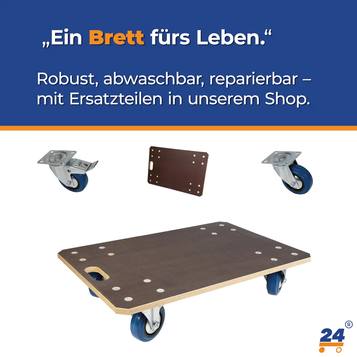 Expert – 2er-Set Transportroller 60x40 cm – 850 kg (1.700kg gesamt) Siebdruckplatte, PP-Räder, Rollbrett Möbelroller, Transporthilfe für Umzug, Möbel-Transport Rollwagen Möbelhund Roller