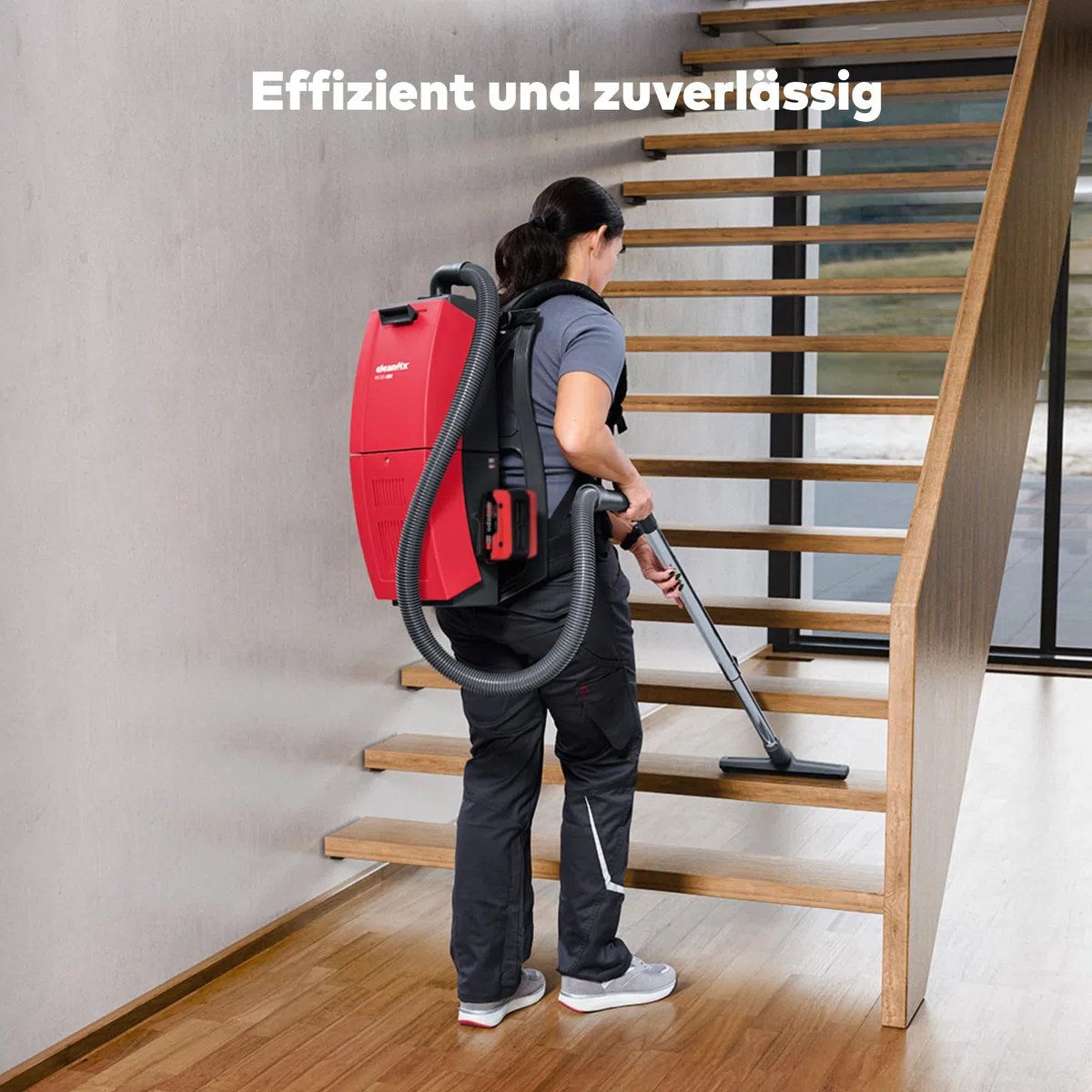 Akku Rucksackstaubsauger Cleanfix RS05, Metabo CAS Akkusystem, Swiss Made | Starke Saugleistung für Industrie, Gewerbe & Haushalt, ergonomisch für lange Einsätze, Akkus & Ladegerät separat erhältlich