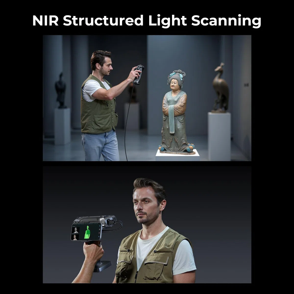 Creality 3D-Scanner Raptor X für den 3D-Druck, 60 fps, 34 Cross Blue Laser & NIR WiFi 6, Handheld-Scanner für Verbraucher, 0,02 mm Genauigkeit, 24-Bit-Schnellscannen in Vollfarbe für Windows und macOS