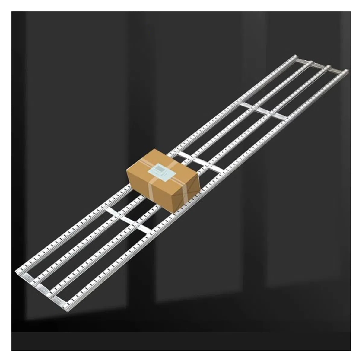 Schwerkraftförde Rollenbahn, Rollenbahnrutschen Ohne Antrieb, 30/40/50 cm Rahmen, ABS-Kunststoffrolle Fassbar Wasser Kartons Getränke Entladerolle (Farbe : Silver-(W) 30cm, Größe : (L) 150cm)