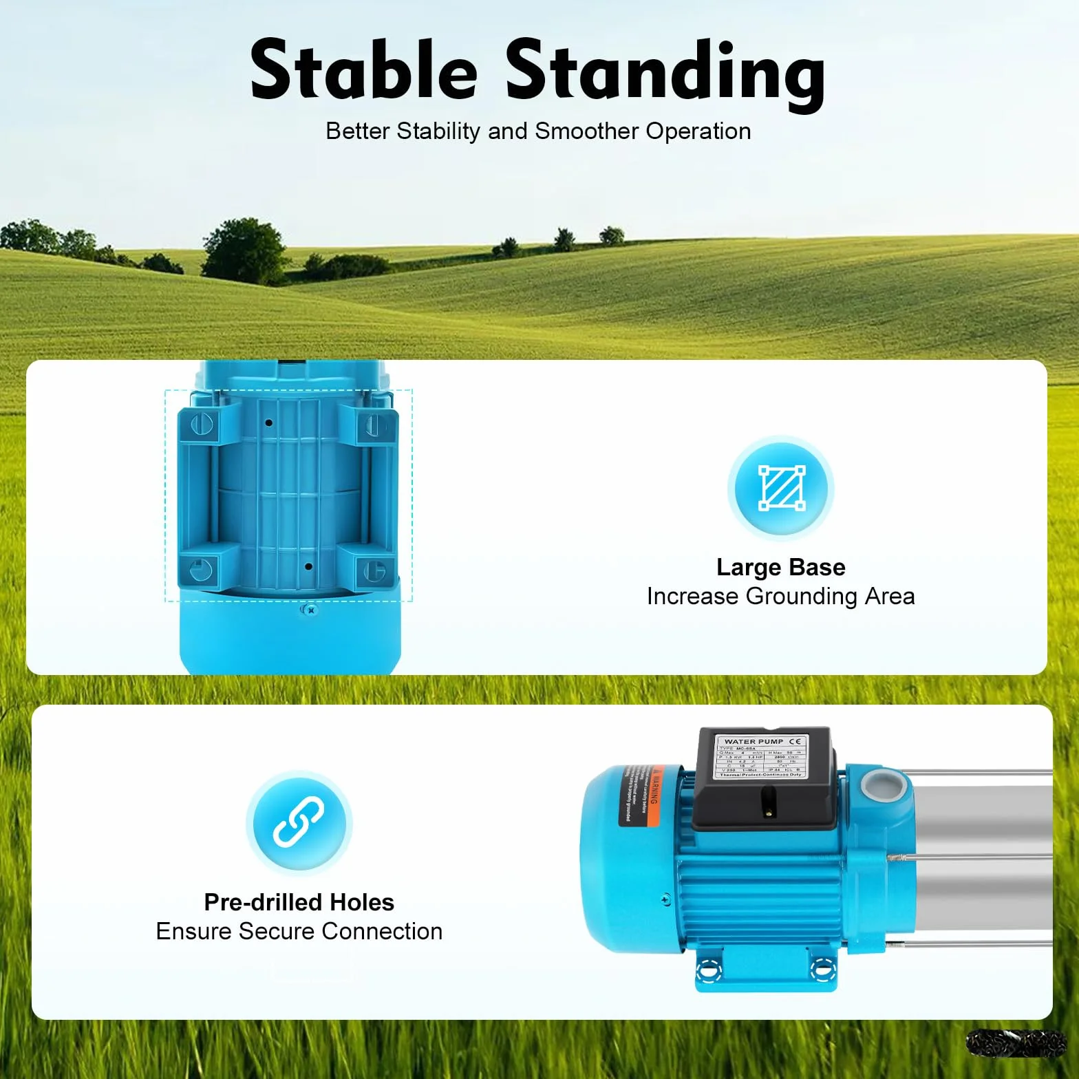 10 Bar Kreiselpumpe Selbstansaugend 1300W Gartenpumpe 100m/98m Förderhöhe Hauswasserwerk Selbstansaugend 4000 L/H Wasserpumpe 230V Kreiselpumpe für Bauernhöfen und Garten