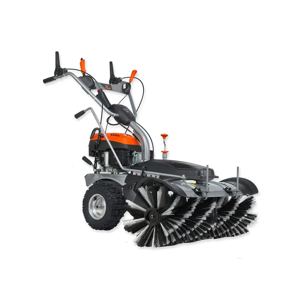 FUXTEC 4,9PS Benzin Kehrmaschine FX-KM1196 mit Bürste/Kehrbesen und 173cc Hubraum – 100cm Arbeitsbreite für große Flächen