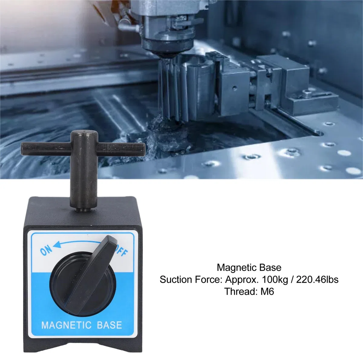 Magnetischer Basisständer, 100 Kg Saugkraft, M6-Gewinde, Magnetischer Basishalter Mit Schalter-Messuhren Für Die Mechanische Bearbeitung