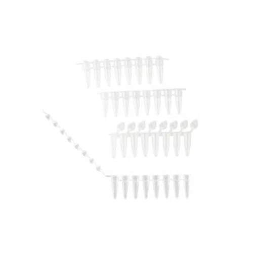 neoLab Polypropylen PCR-Tube mit Deckel, Unsteril, Transparent, 0.2ml 8er-Streifen, 125 Stück