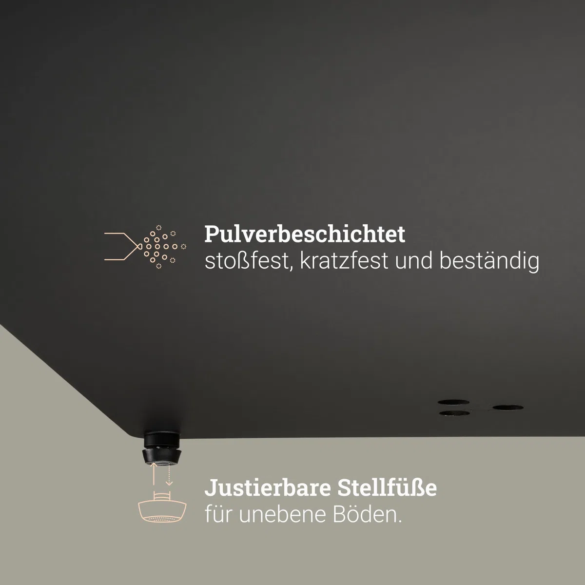 Natural Goods Berlin 1x Bistrotischgestell Duo RUND - Tischbeine Metall Schwarz Outdoor Bistrotisch Outdoor 72cm- Tischbeine Schwarz, Tischfüsse Aus Metall - Zwei Tischfüße Für Drinnen & Draußen