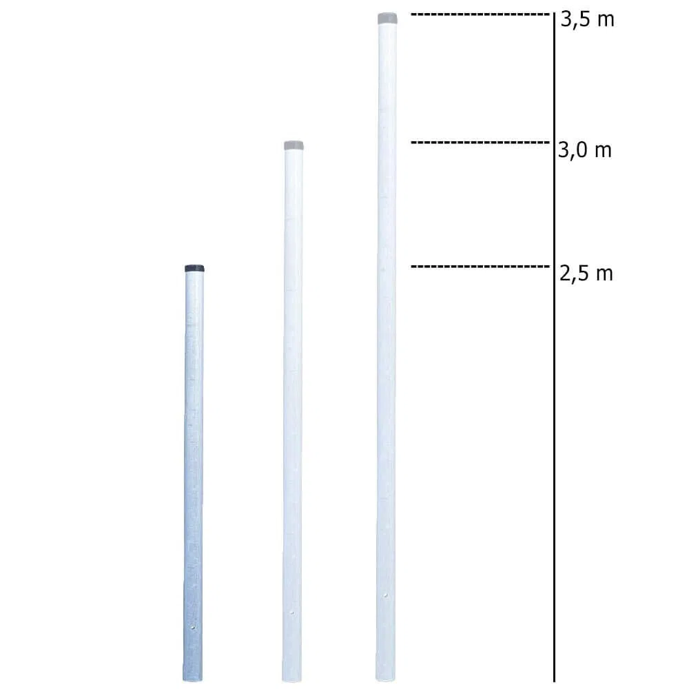 Rohrpfosten zum Einbetonieren, Ø 6 cm, Länge 2,5 m, aus Stahl, 2 mm Wandstärke aus Stahl, Kunststoff, Art.-Nr. 40962 | Schilder Pfosten | Stahlrohrpfosten