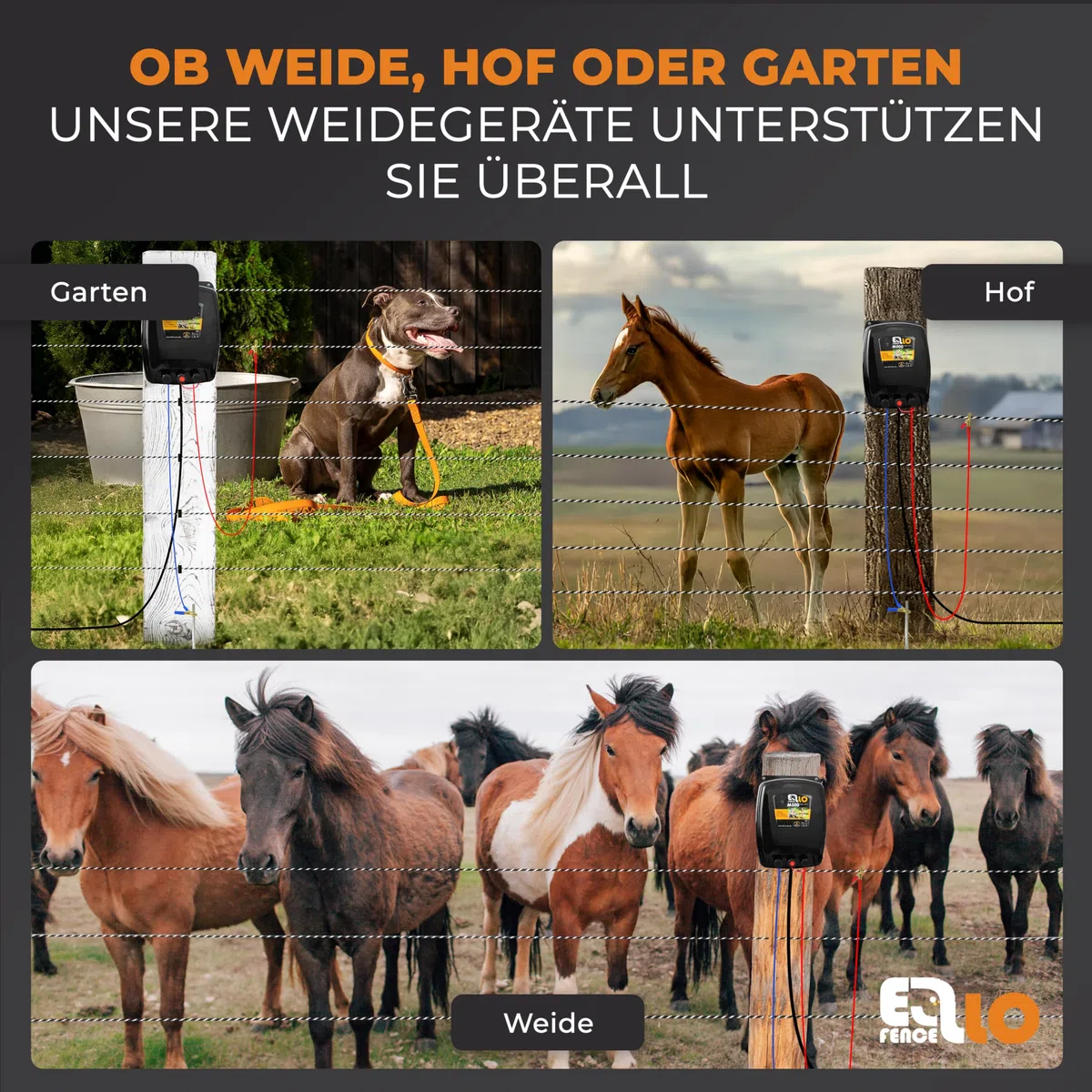 Weidezaungerät 230V Netz (M500) - Extra starkes & leises Elektrozaungerät - Premium Weidegerät für alle Haus- und Nutztiere geeignet - Stromzaungerät mit Zaunkontrollanzeige