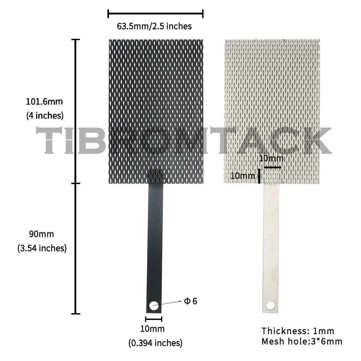 Titan-Elektrode 2 PCS, Titan Anode Mesh mit MMO Ruthenium-Iridium-Beschichtung und Kathode Elektrolytische Mesh ohne Beschichtung für Chlor-Produktion und Wasser Ionisator