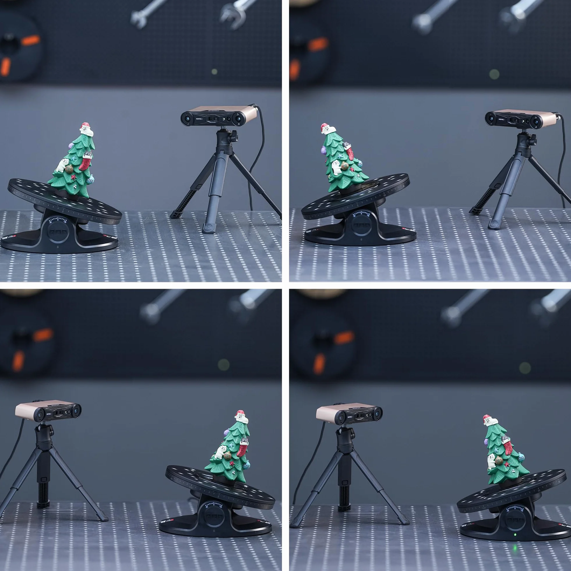 Revopoint Doppelachs Drehtisch, Einfache Erfassung detaillierter 3D-Daten von kleinen bis mittleren Objekten, Kompatibel mit MIRACO/POP3 PLUS/INSPIRE 2/MetroX/MetroX Pro/MetroY Pro 3D-Scanner