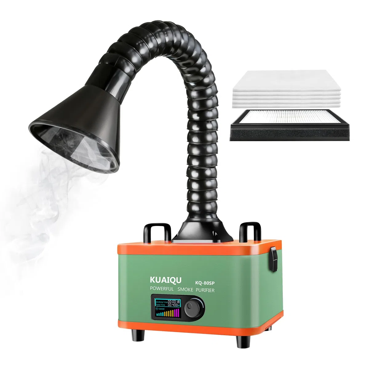 Lötrauchabsorber 2-in-1 mit HEPA- und Aktivkohlefilter lötrauchabsaugung, intelligenter Filterwechselanzeige, 150 m³/h – Tischgerät zum Löten, für DIY, Nagelstudios und Schmuckherstellung