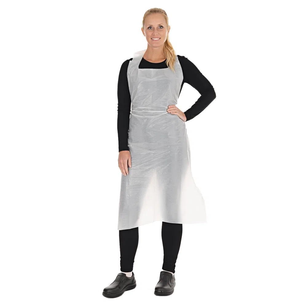 FRANZ MENSCH 500 Stück Hygonorm Einwegschürzen ca. 33 my | LDPE, weiß, 33my, L: 125cm, B: 75cm, Karton, Einwegschürzen, Plastikschürzen, Einmalschürzen