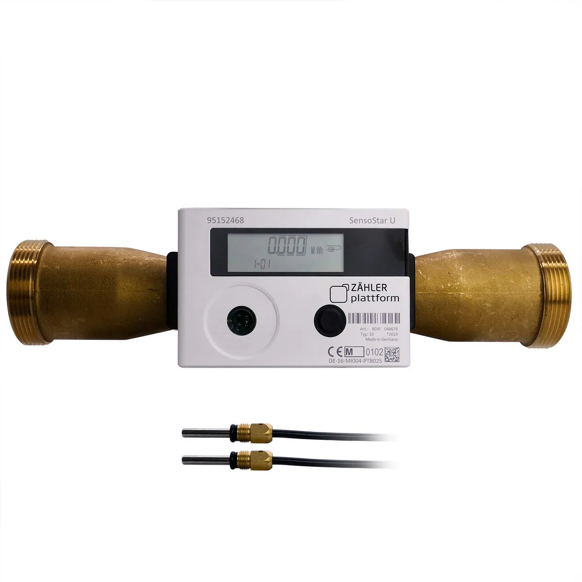 Wärmezähler SensoStar U Eichung 2026 Ultraschall Kompaktwärmezähler Nenndurchfluss Qn 10,0 m³/h, Anschlussgewinde 2 Zoll, Baulänge 300 mm, Temperaturfühler Ø 5,0 mm Wärmemengenzähler