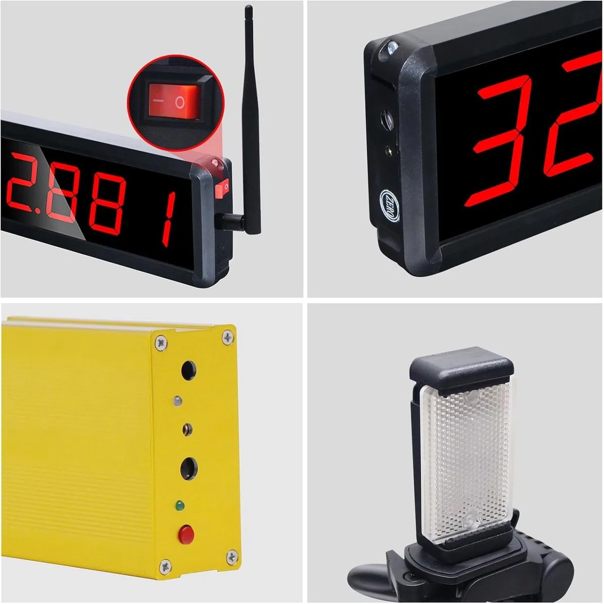 Wireless Laser Timer für Sprints, Laser Sprint Timer System für Track 40 60 Yard Dash, Rennuhr Renntimer Stoppuhr für Running Speed Tranning Skating Bahn Feld Time Motorrad (2 Sets)