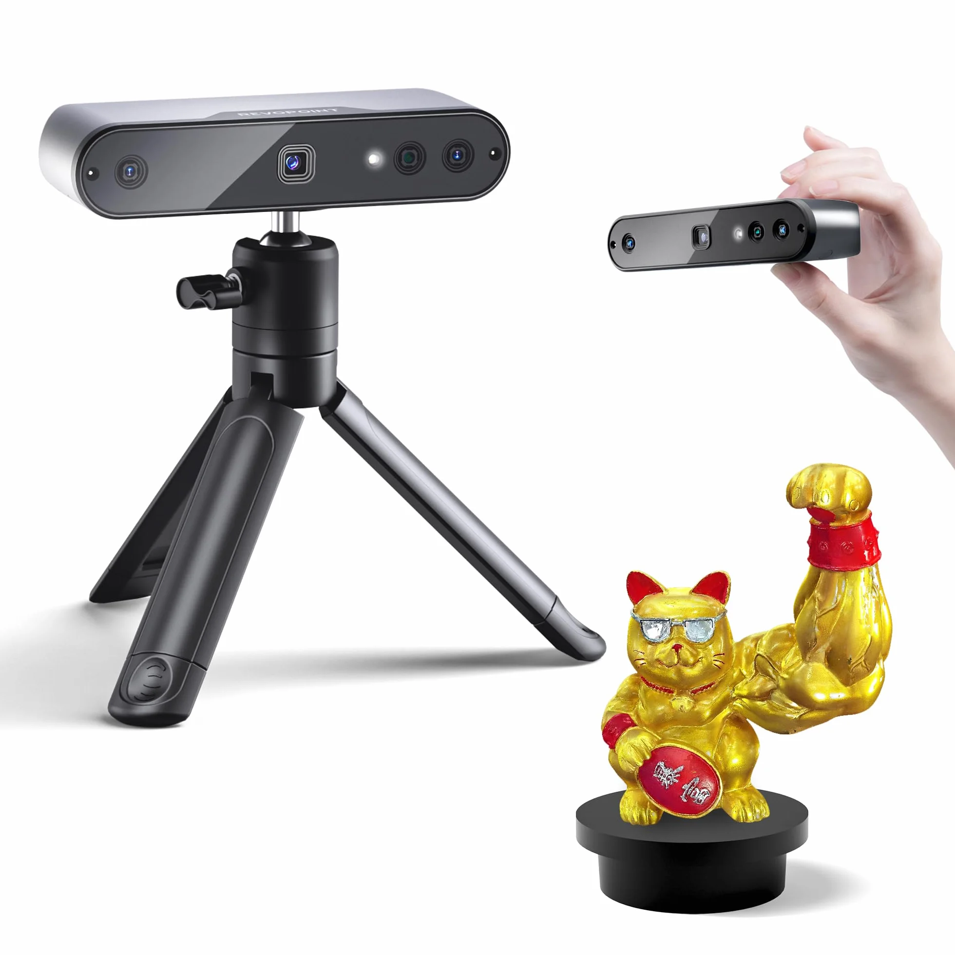 Revopoint INSPIRE 3D-Scanner für 3D-Druck, Handheld 3D-Scanner mit bis zu 18 FPS Scangeschwindigkeit, vollfarbiges 3D-Scannen, Quicksurface 30-Tage Testversion, Kompatibel mit Android/iOS/Mac/Win