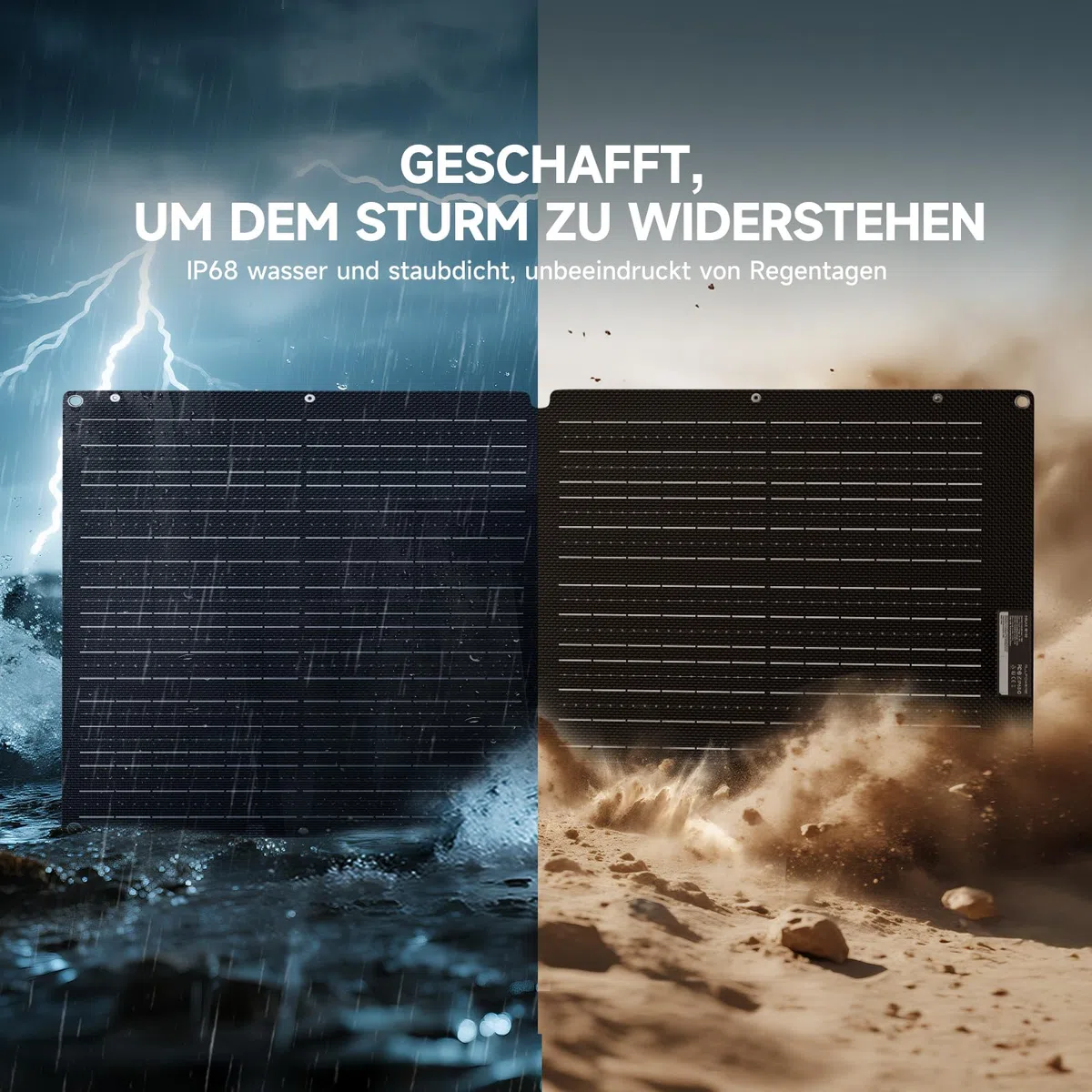 ALLPOWERS 100W Solar Panel SE100, IP68 Faltbares Solarpanel, 25% Wirkungsgrad Monokristalline Solarmodule für S & R Serie Tragbare Powerstation, Photovoltaik Modul Solaranlage für Balkon Wohnmobil RV