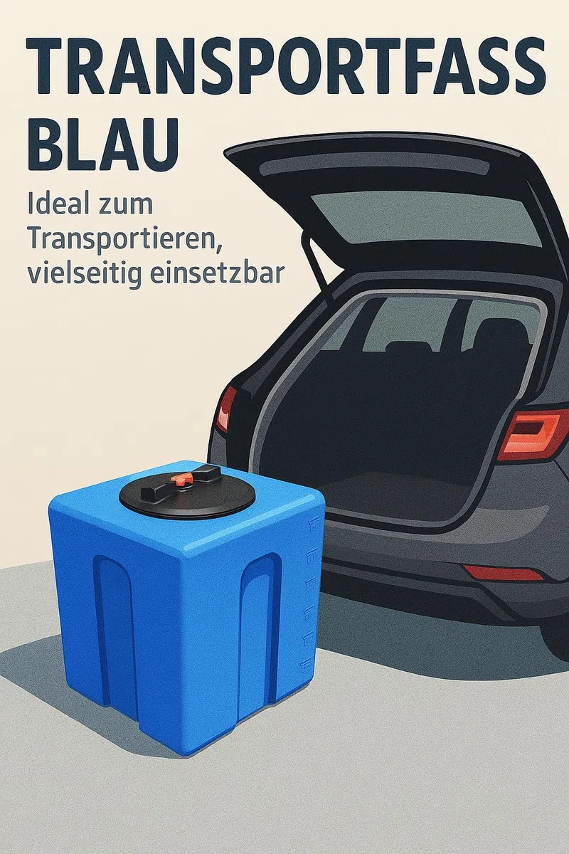 KMND Wassertank 60 Liter Kunststoff Wasserbehältet Regentonne - Marmoriert | Lebensmittelechtes Polyethylen, UV- Frostbeständig, für Garten, Wohnmobil, Futtertonne Eckig, Camping & Notvorrat, Made in EU